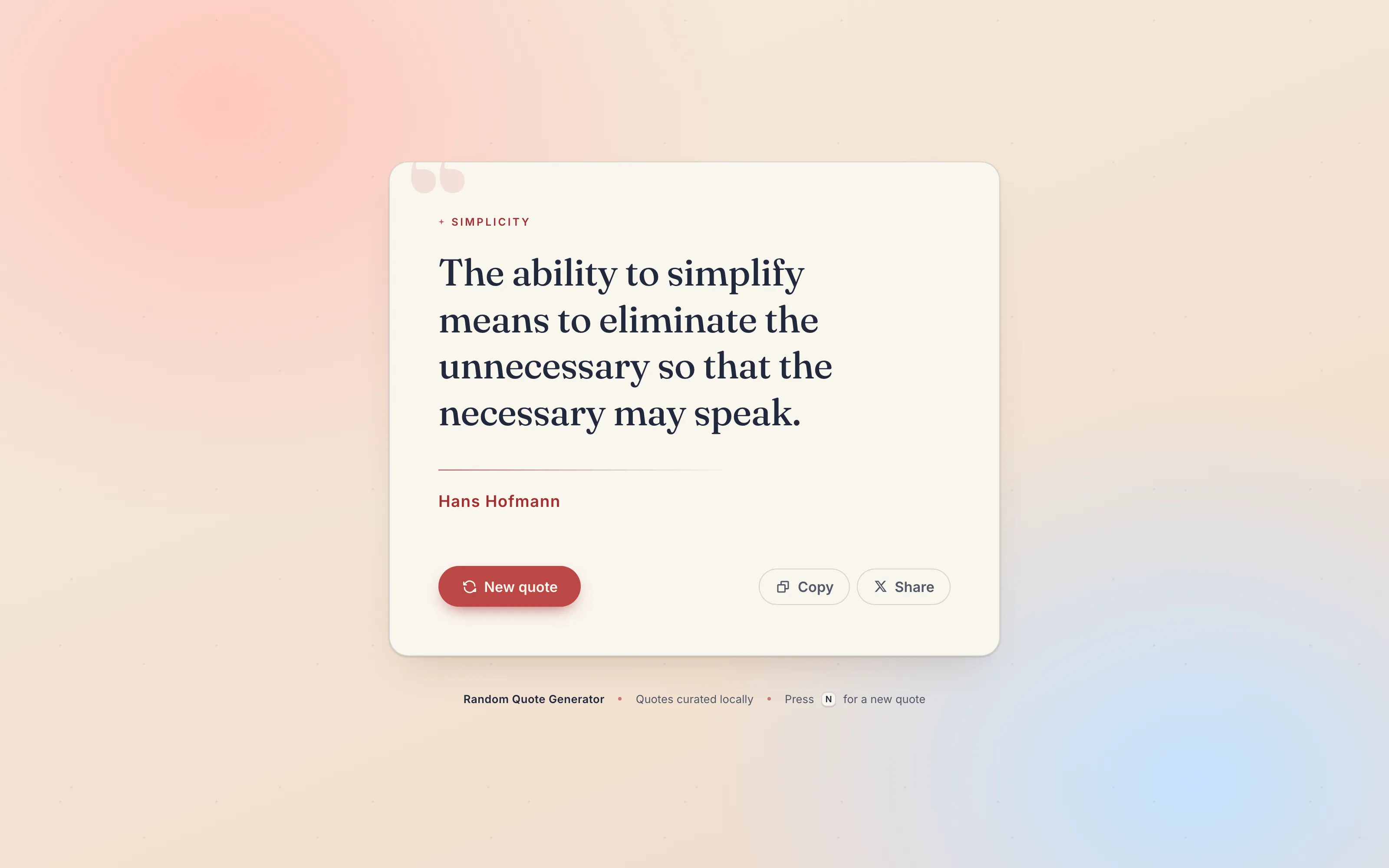 alcor - a random quote generator rebuilt around a dead API and given an editorial redesign
