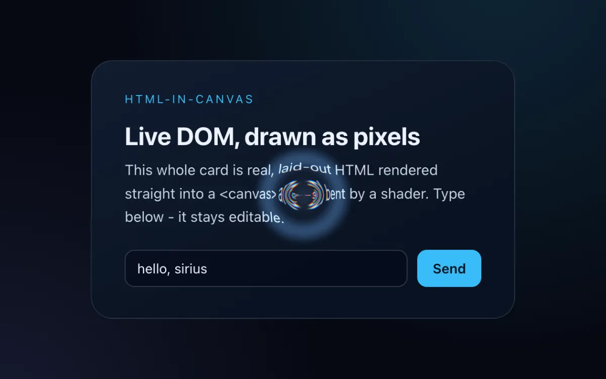 sirius - live DOM warped inside a canvas